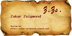 Zakar Zsigmond névjegykártya