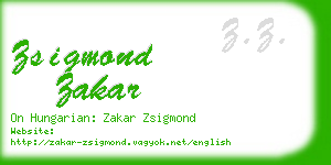 zsigmond zakar business card